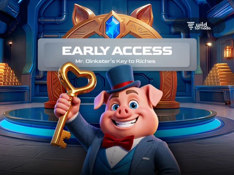 Mr. Oinkster’s Key to Riches slot game with a pig tycoon character and treasure theme